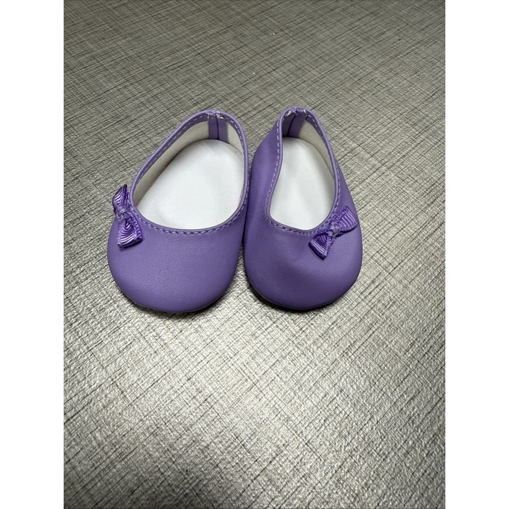 American Girl Shoes Slip On Ballet Flats Purple Lilac with Bows